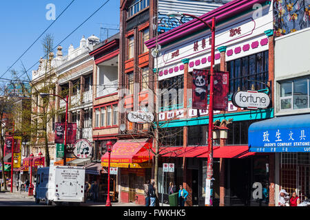 Street scene in Chinatown, Vancouver, Canada, Stock Photo