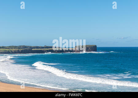 Bombo Beach, Kiama NSW  where a surfer suffered serious injuries in a shark attack on March 30th 2016 Stock Photo