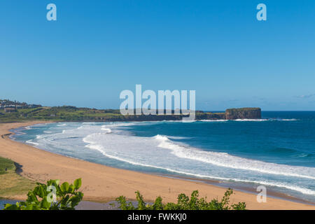 Bombo Beach, Kiama NSW  where a surfer suffered serious injuries in a shark attack on March 30th 2016 Stock Photo