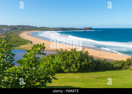 Bombo Beach, Kiama NSW  where a surfer suffered serious injuries in a shark attack on March 30th 2016 Stock Photo