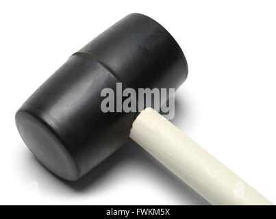 Black Rubber Mallet Isolated on White Background. Stock Photo