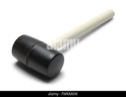 Black Rubber Mallet Isolated on White Background. Stock Photo