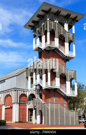 Bank of America building, Market Street, Downtown celebration, Osceola County, Florida, USA, America Stock Photo