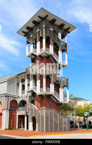 Bank of America building, Market Street, Downtown celebration, Osceola County, Florida, USA, America Stock Photo