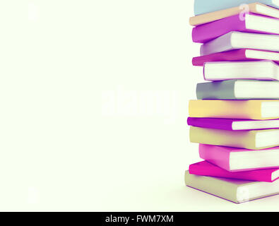 Colorful Books stacked with copy space Stock Photo