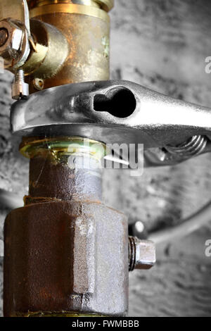 Gas pipe man connecting abstract Stock Photo