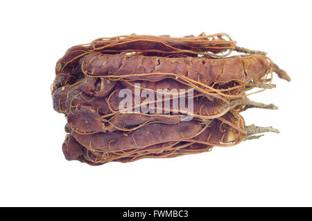 Ripe tamarind isolated on white background Stock Photo