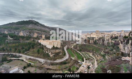 View of Cuenca and the Parador de Turismo, Spain Stock Photo