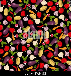 vegetables seamless pattern. vector illustration - eps 8 Stock Vector