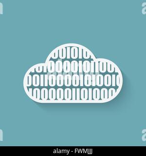 cloud computer concept symbol with binary code. vector illustration - eps 10 Stock Vector