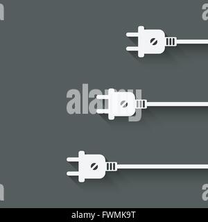 Three electric plugs. vector illustration - eps 10 Stock Vector