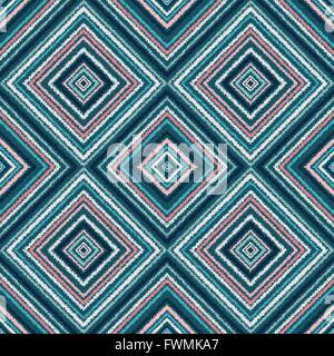 ethnic rhombus blue tribal seamless pattern. vector illustration - eps 8 Stock Vector