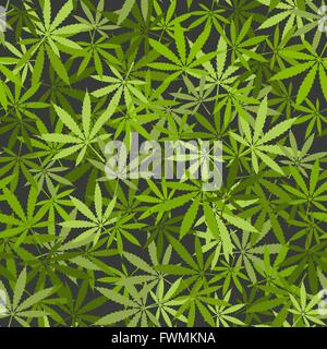 marijuana leaves seamless background. vector illustration - eps 8 Stock Vector