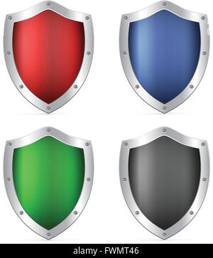 Shields set on a white background. Vector illustration. Stock Vector