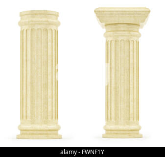 render of Greek pillars, isolated on white Stock Photo