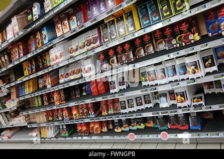 Chocolate bars in Supermarket Stock Photo