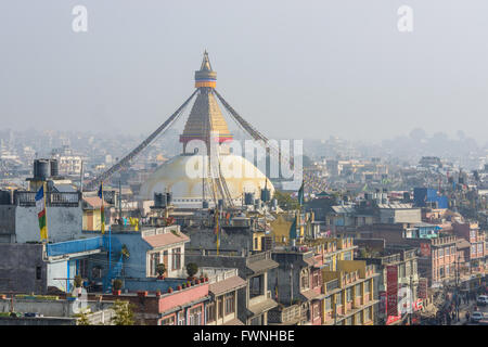Boudhanath stupa, a UNESCO World Heritage Site circa December 2013 in Kathmandu, Nepal Stock Photo