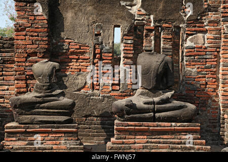 headless buddha statue in temple ruin , bangkok thailand Stock Photo