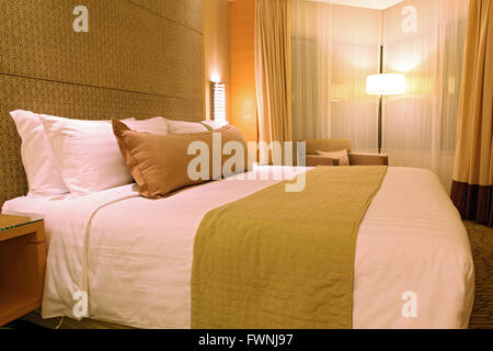 luxury master bedroom with pillow set Stock Photo