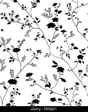 seamless floral textile pattern Stock Photo