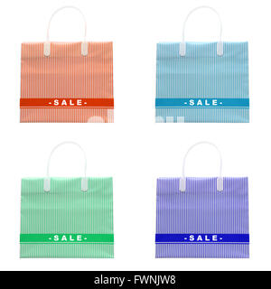 collection of shopping bags on white Stock Photo