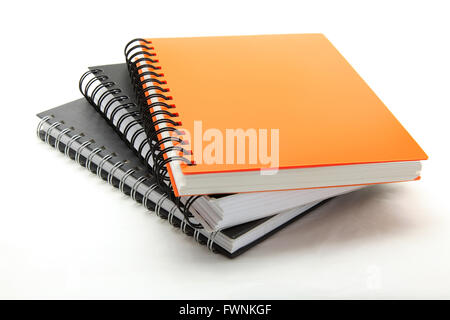 stack of ring binder book isolated on white Stock Photo