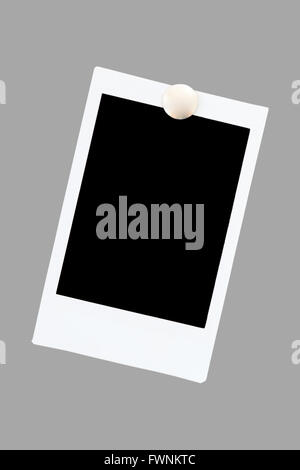 isolated blank instant photo film using as photo frame on gray background Stock Photo