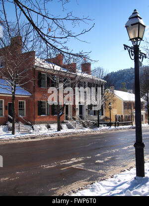 lamp post and residential homes Stock Photo