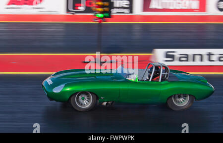 Pro ET drag racing at Santa Pod Raceway, driven by Leigh Morris. Stock Photo