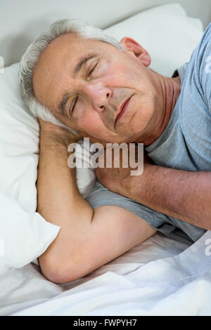High angle view of senior man relaxing Stock Photo