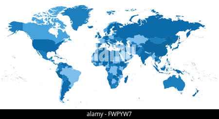 highly detailed political world map Stock Photo