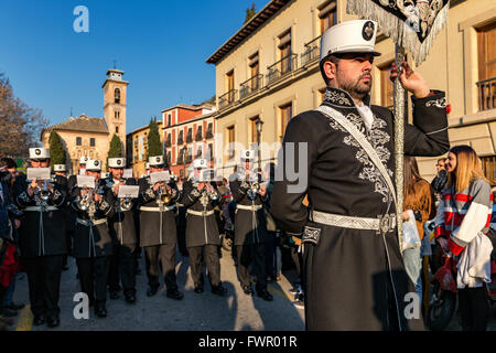 Easter procession - Semana Santa, Granada, Andalusia, Spain Stock Photo