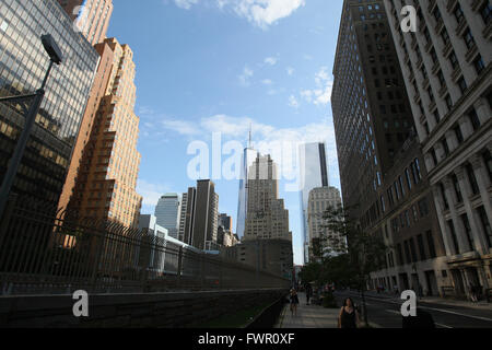 New York City skyline in New York City, NY., on July 8, 2013. Stock Photo