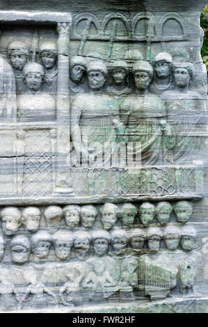 Turkey, Istanbul, Sultanahmet, Relief of the Theodosius Obelisk in the Roman Hippodrome Stock Photo