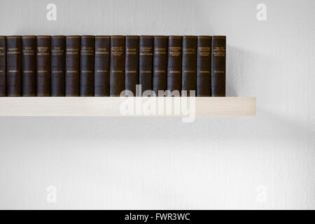 Shelf of Charles Dickens books Stock Photo
