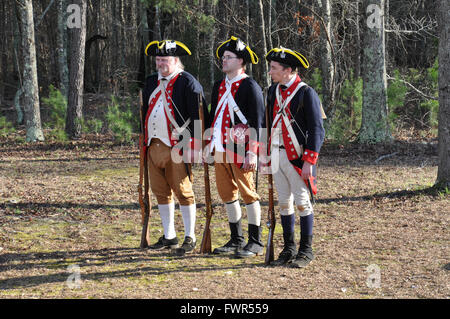 A reenactment of the Battle of Cowpens during the American Revolutionary War. Stock Photo