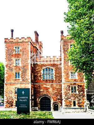 Entrance to Lambeth Palace in London, a tudor gatehouse Stock Photo