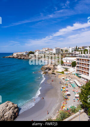 Beach Playa El Salón Nerja, Málaga province, Costa del Sol, Andalucía, Spain Stock Photo