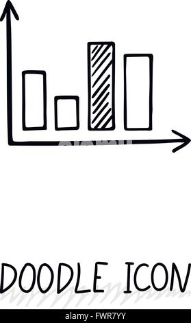 Vector doodle diagram icon. Chart with columns. Stock Vector