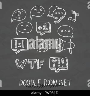 Set of Universal Doodle Icons. Variety of Topics. Stock Vector