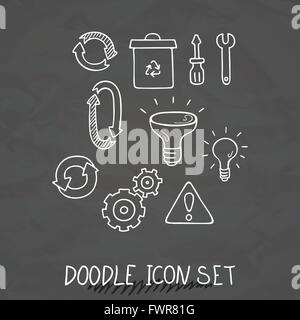 Set of Universal Doodle Icons. Variety of Topics. Stock Vector