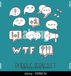 Set of Universal Doodle Icons. Variety of Topics. Stock Vector