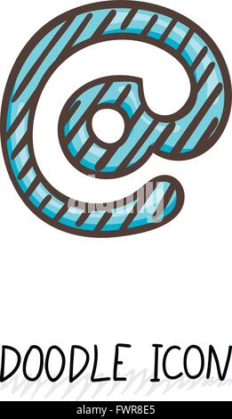 Vector Doodle E-Mail Symbol. Hand Drawn Design Element. Stock Vector