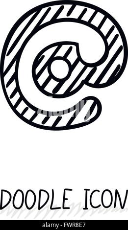 Vector Doodle E-Mail Symbol. Hand Drawn Design Element. Stock Vector