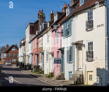 A Row of Terraced Houses in Nelson Place, Lymington, Hampshire, England, UK Stock Photo