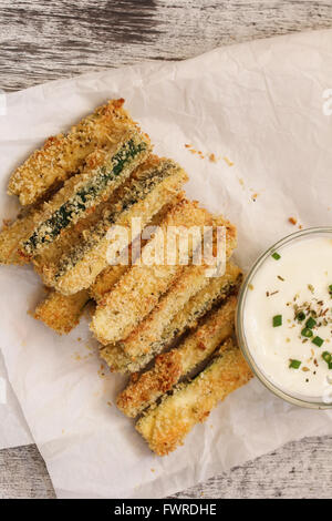 Fried Zucchini fritters snack food Stock Photo