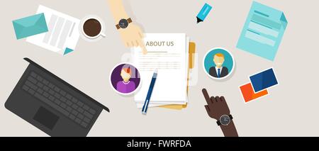 about us page concept icon draft profile company Stock Vector