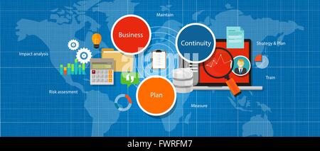 business continuity plan management strategy assesment Stock Vector