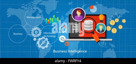 business intelligence database analysis Stock Vector