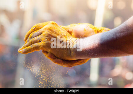 Sacrifice a small goat as an offering for the goddess Durga during the Durga Puja Festival celebrations. © Jahangir Alam Onuchch Stock Photo